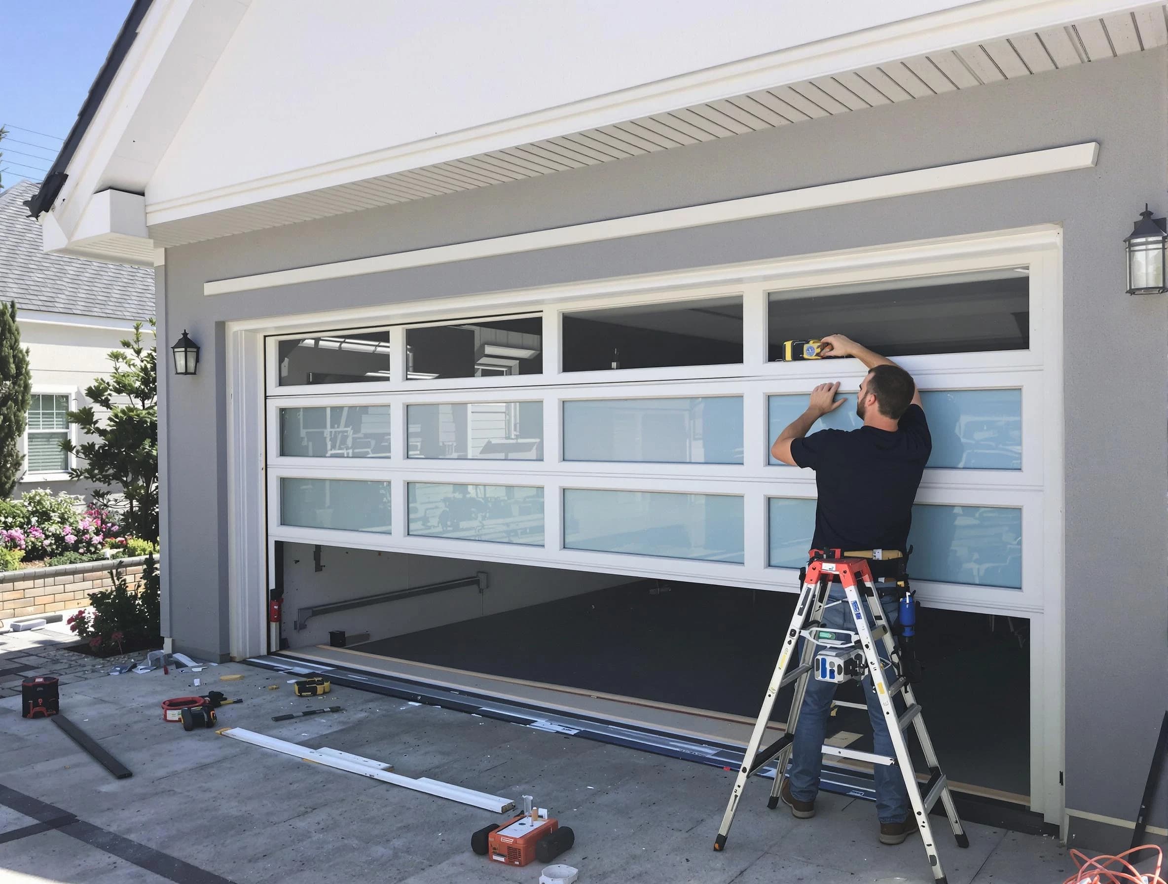 Forestdale Garage Door Repair team performing garage door replacement in Forestdale